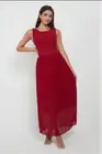 NWT Angeleye Burgundy Chiffon Lined Maxi Dress Size 12