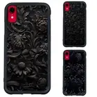 For iPhone XS 11 12 13 14 15 16 Pro Max Plastic Case simple gothic damask flower