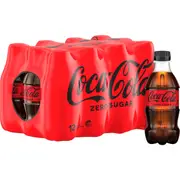 Coca-Cola Zero Sugar Soft Drink Mini Bottles 300mL x 12 pack