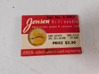 Vintage Record Player Needle Jensen A-89LP Replaces Astatic C-1 (J)
