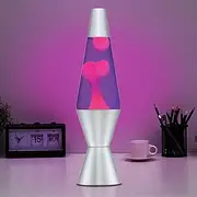 36cm Lava Lamp, Classic Liquid Motion Lamps with 30W Bulb & Aluminum Base, Table Lamp Night Light for Home Decor Living Room Office Bedroom, Red Wax in Purple Liquid
