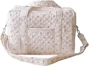 [AZURAOKEY] Quilted Travel Duffle Bag for Women Floral Quilted Overnight Bag with Adjustable Strap Gym Bag Carry On Tote for Travel Business Trips Sport, pink, Messenger Bags