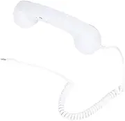 Sewroro Handset Earphones Portable Rotary Model Wired for Monitor Phone with USB Cord Riser Smartphone White