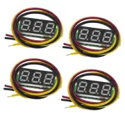 4pcs Digital Mini Digital Voltmeter 0.28Inch Three-Line 0-100V Digital Voltmeter Gauge Tester LED Display Panel Voltmete