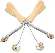 STOBOK 4pcs Tailors Tracing Wheel Pounce Wheel for Pattern Cutting Needle Point Tracing Leather Marker