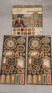 Graphic45 Lot 3 STEAMPUNK SPELLS Paper Pad 8"x8" & Cardboard Tags