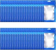 100 Pieces Resealable Zip Lock Bags,Mylar Holographic Resealable Bags,Packaging Pouch Bag with Clear Window for Party Favor Food Storage (blue,9 x 12cm)