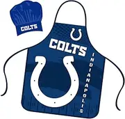 Mojo Licensing Indianapolis Colts Apron Chef Hat Set Full Color Universal Size Tie Back Grilling Tailgate BBQ Cooking Host, Team Color, One size
