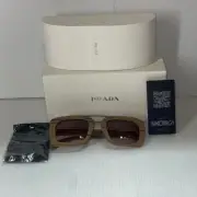 Prada woman’s sunglasses spr 30RS wood frame brown lenses