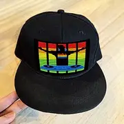 Sound Activated LED Snapback Hat, LED Hats, Message Display Baseball Cap, for Party Christmas Halloween