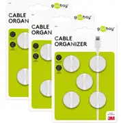 15x Goobay 1 Slot 1.88cm Adhesive Cable Organiser Round Cord/Wire Holder White