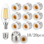 10/20x Light Bulb Socket Adapter Medium Base E27 to E12 Candelabra Screw Reducer