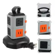 Grey Power Socket Socket with Surge Protector USB Power Strip Power Outlet