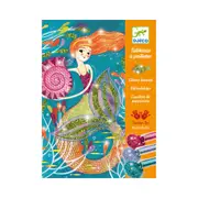 12pc Djeco Mermaids Glitter Boards DIY Art Craft Fun Activity Kit Kids 7y+