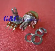 10PCS B20K OHM Linear Taper Rotary Potentiometer Shaft 3 Pin with Nuts