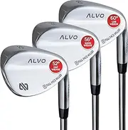 ALVO GOLF - TOUR INSPIRED Premium Golf Wedges set - 3 Golf Wedge Set, 52 56 60 Degree Wedge, Gap Wedge * Sand Wedge * Lob Wedge Golf Club for Men, Right Hand - Premium Tour Grip included - CNC Milled