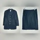 Apart Impressions Blazer & Skirt Set Linen Blend Women's Size 16 Lagenlook Black
