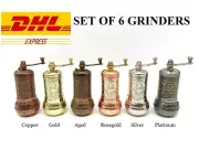 (SET OF 6) Turkish Pepper Salt Spice Grinder Spice Grinder Mill 4.2 in