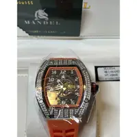 在飛比找蝦皮購物優惠-【MANDEL 曼德爾】奢華水鑽銀橘機械錶MA353（鑲鑽機