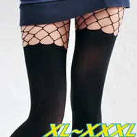 在飛比找蝦皮商城優惠-【Amiss】4XL加大超彈性-歐美時尚 大腿雕空網襪 網褲