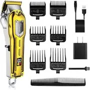 Hatteker Mens Hair Clippers Professional Cordless Hair Beard Trimmer Haircut Grooming Kit Rechargeable Stainless Steel