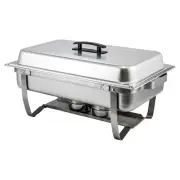 8 Quart Stainless Steel Chafer with Collapsible Frame for Catering Events