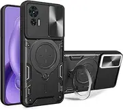 Phone Screen Protection Compatible with Motorola Edge 30 Neo/Edge 30 Lite Case with Sliding Camera Cover, [Military Drop Protection], Case with Ring, Anti-Drop, Shockproof Rugged Shockproof Protective