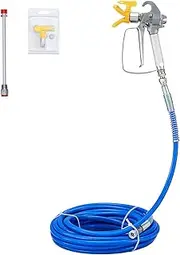 VEVOR Airless Paint Spray Hose Kit, 127 cm 3600 psi High Pressure Fiber Tube with 8 inch Extension Rod Pole, Including 517 Tip and Tip Guard, 1/4" Swivel Joint for Homes Buildings Decks or Fences