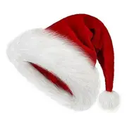 Christmas Hat, Santa Hat Holiday For Adults Unisex Comfort Extra Thicken Fur Xmas Hat For New Year