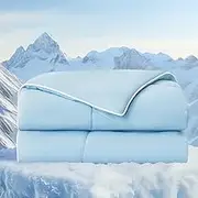 BEDELITE Cooling Comforter Twin/Twin XL Size,Double Side Cooling Blankets for Hot Sleepers,Lightweight & Breathable Summer Comforter Twin/Twin XL Size，Blue,70x90 Inches