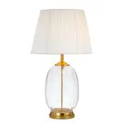 Perla Table Lamp Ivory, Clear Glass