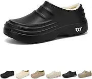 [axodsnl] Armadillo Chef Shoes, Armadillo Clogs, Wateriproof Non-Slip Oil Resistant Fluffy Plush Kitchen Nurses Work Shoes for Women Men(Black-Plush,41)