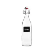Bormioli Rocco Lavagna Glass Bottle with Chalkboard Label - 1L