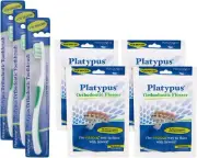 Platypus Orthodontic Flossers and Toothbrush Family Bundle