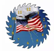 CLOCK American Flag Eagle 7 1/4" Saw Blade Free Shipping