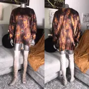 Givenchy Women's Size 8 Peacock Feather Silk Button Multi Blouse NWT $1975