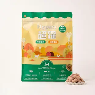 Hyperr超躍 羊肉+雞肉500g 十件組 貓咪 凍乾生食餐 | 常溫保存 冷凍乾燥 貓飼料 貓糧 無穀 低致敏