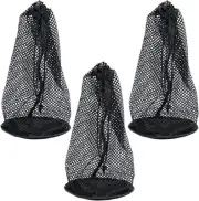 3Pcs Nylon Golf Ball Bag Drawstring Mesh Pouch Golf Ball Storage