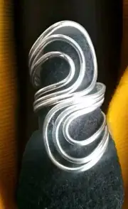 Erick's Sterling Silver Encounter Wavy Ring Size 8 Taxco.925