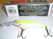 Rapala SR8SFC 3-1/4" Shad Rap 1/2 Oz Silver/Fluorescent Chartreuse