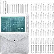 HARFINGTON 116Pcs Exacto Knife Kit with Extra 100 Spare Exacto Blades and 10 PCS Art Blades for DIY Art, Cutting, Carving, Scrapbooking, Stencil