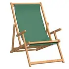 Folding Beach Chair Outdoor Garden Patio Camping Wooden Teak Sun Lounger Green