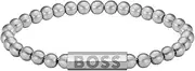[BOSS] Jewelry Men's SPHERE METAL Collection Beaded Bracelet in Stainless Steel - 1580658S, Small, Stainless Steel, No Gemstone