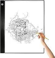 Daseeme A3 LED Light Box 4mm Ultra-Thin Tracing Pad, 3-Level Dimming, Detachable Scale Plate & Clips, USB-Powered for Artists/Animators/Designers - Drawing, Sketching, Calligraphy。