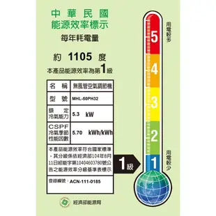 海力【MHL-50PH32/HL-50PH32】變頻冷暖分離式冷氣