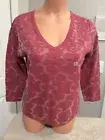 ANN TAYLOR Dark Mauve Top. "Mesh/Screen" Inserts. Sz Med. NEW. Orig. $64.50