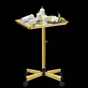 Salon Rolling Tray Cart with Wheels Adjustable Service Tray SPA Rolling Tray