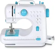 [BTY] Mini Machine Sewing Machine Repair Craft Multipurpose Portable for Home 12 Built-in Dots and Double Thread for Beginners Blue 10.8" L X 4.8" W X 10.2" H Azu