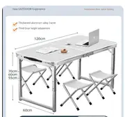 Outdoor Folding Table, Night Market Stall, Floor Stand, Convenient Folding Table, Outdoor Camping Dining Table White