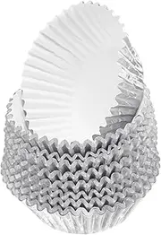 uxcell 400 Count Silver Foil Muffins Cupcake Liners Standard Size Metallic Baking Cups Wrappers Greaseproof for Party Wedding Birthday